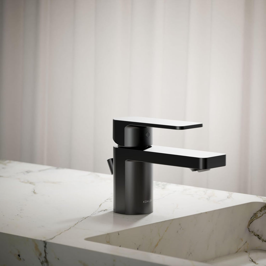 Kohler 24804-4-BL Parallel® Low Single-Handle Bathroom Sink Faucet, 1.2 gpm, Matte Black