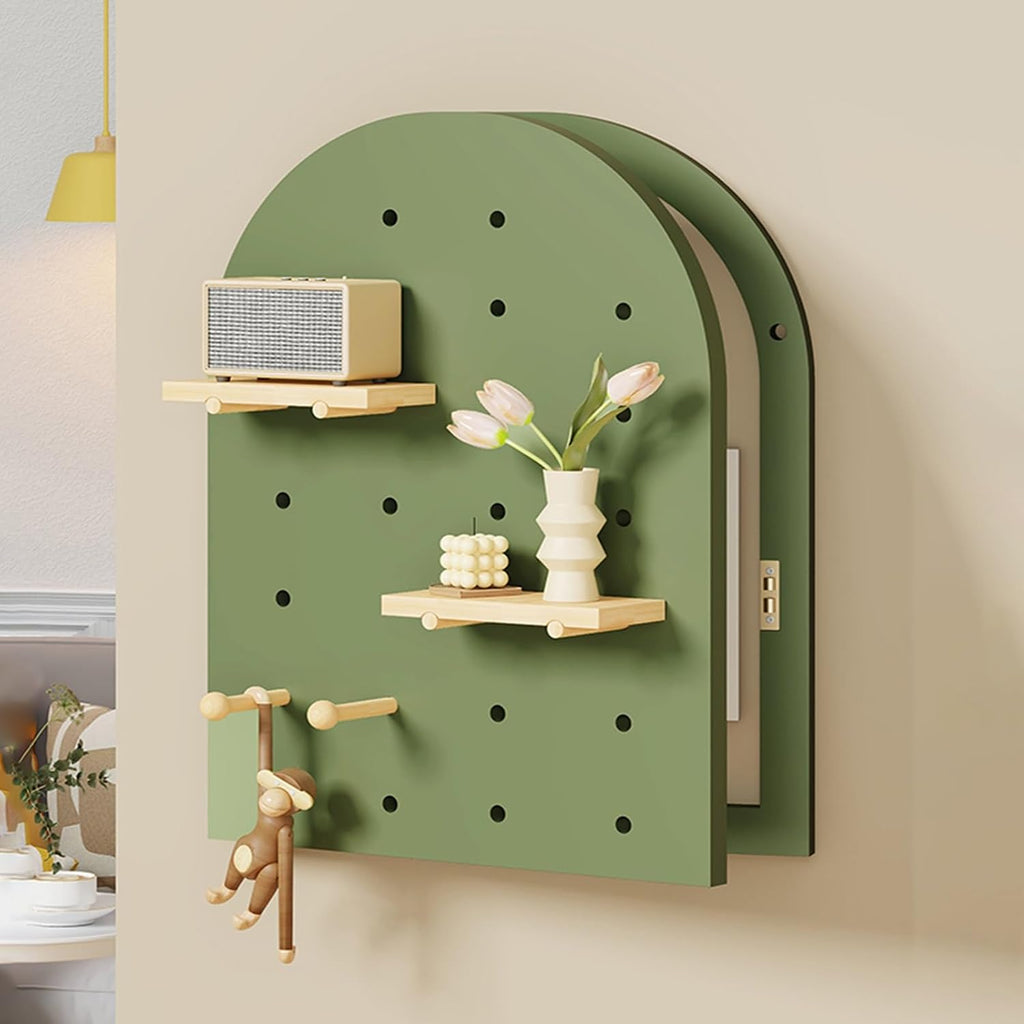 Decorative Fuse Breaker Box Cover, Wooden Electrical Panel Cover, Hide Electric Meter Box Decorative Painting, for Hotel, Kitchen and Bedroom(Green 1,40 * 65cm/15.7 * 25.6in)