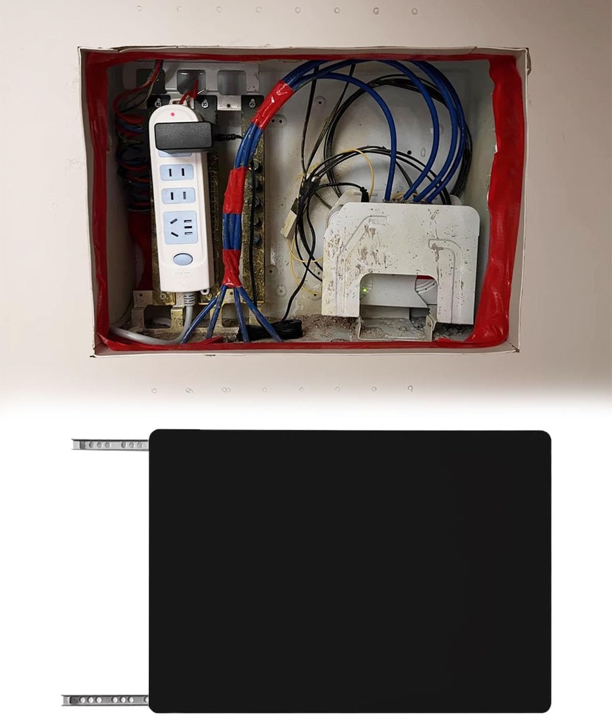 Decorative Sliding Fuse Box Cover, Hidden Painting Electrical Meter Box Cover for Living Room and Corridor