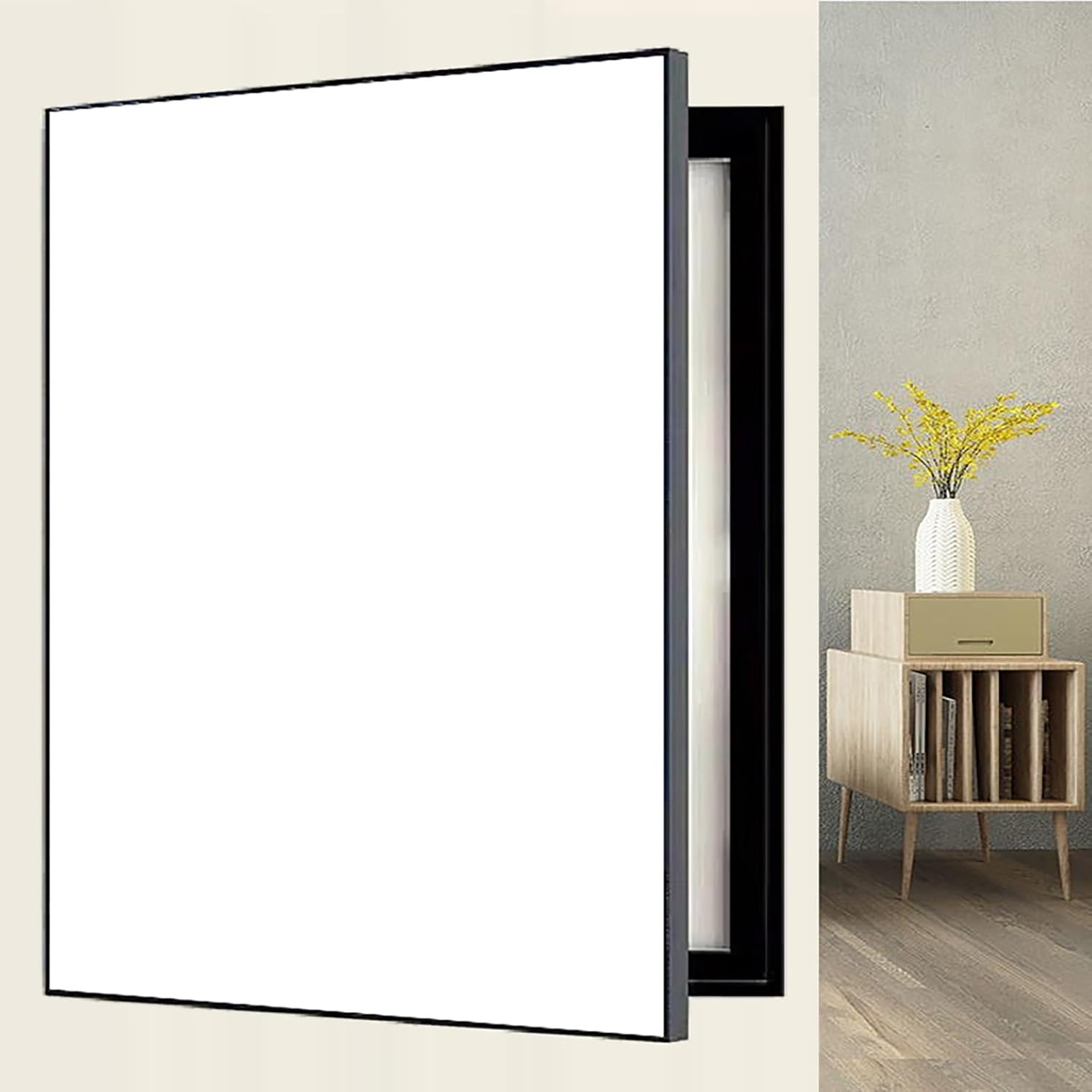 Electrical Panel Cover White Breaker Box Cover with Plastic Frame, Vertical Electrical Panel Covers for House Decoration, Wall Hanging Fuse Box Cover Wall Artative(WXL-50 x 70CM-19.7 x 27.6)