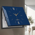 Decorative Meter Box Panel Cover for Hide Electric Box, Horizontal Breaker Box Cover Clock, Electrical Panel Lid for Indoor/Kitchen/Farmhouse(Blue/A,55x45cm(21 5/8x17 3/4'))