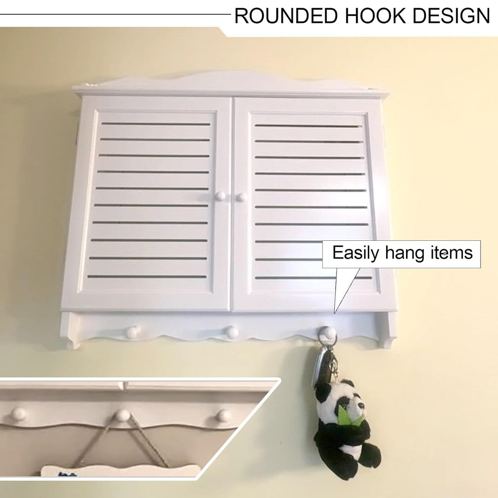Decorative Electrical Panel Cover, Retro Meter Switch Box, Wooden Hide Breaker Box Cover, with Hooks and Handles, Flip-top Cabinet Doors Design(Beige,53 * 40cm/20.9 * 15.7in)