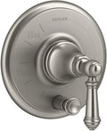 KOHLER K-T72768-4-BN Artifacts Rite-Temp Pressure-Balancing Valve Trim with Push-Button Diverter and Lever Handle, Vibrant Brushed Nickel