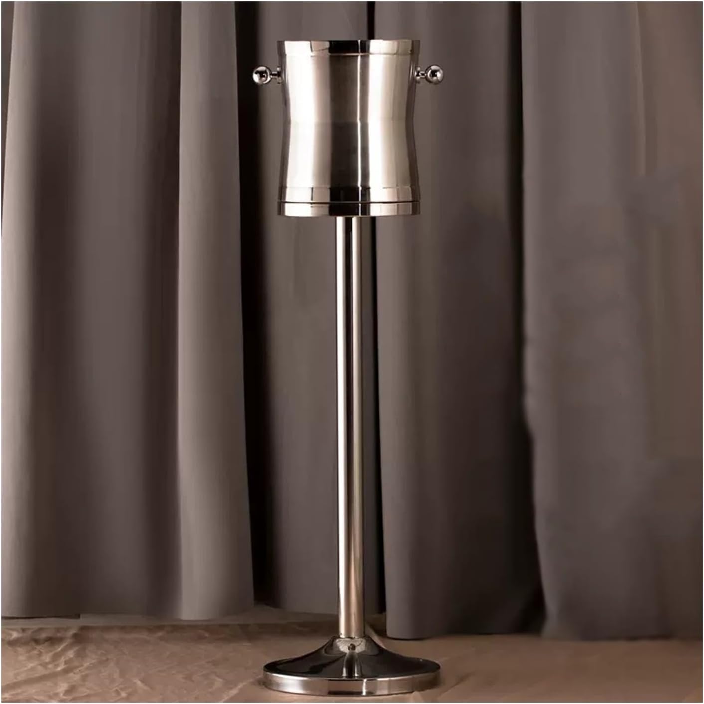 Ice Container Stainless Steel Double Wall Ice Bucket with Stand Wine Chiller Ice Buckets for Parties Festival Bar Outdoor or Indoor Use, 4L,Height 35.4 inches Wine Beer Champagne Bucket