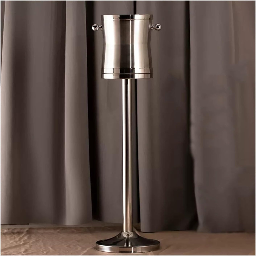 Champagne Bucket Stainless Steel Double Wall Ice Bucket with Stand Wine Chiller Ice Buckets for Parties Festival Bar Outdoor or Indoor Use, 4L,Height 35.4 inches ice Bucket