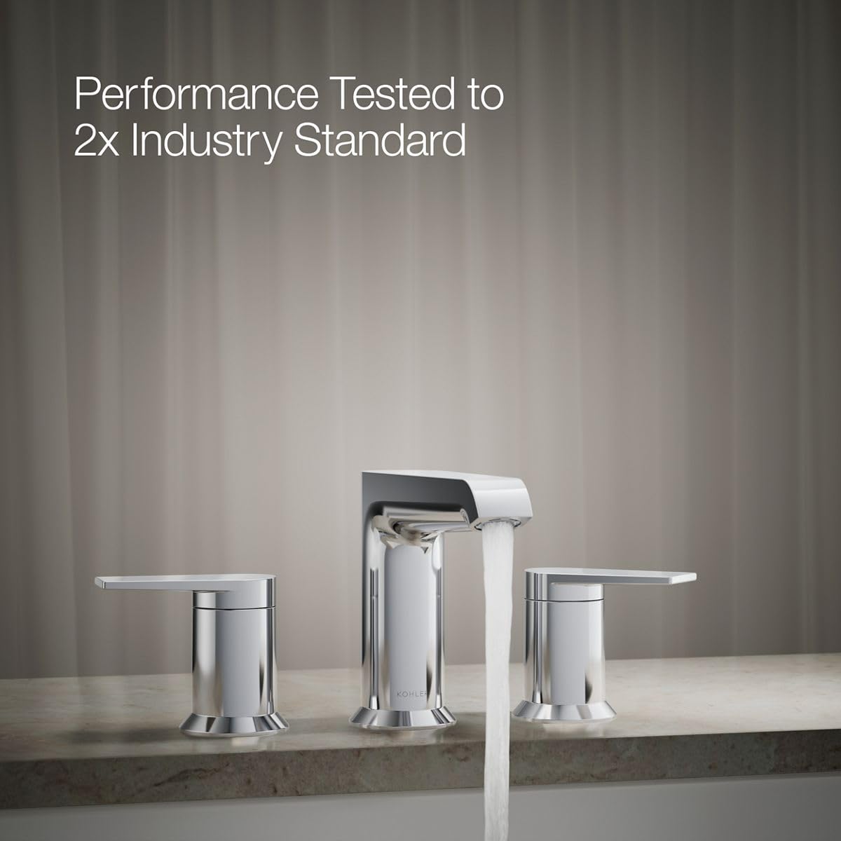 KOHLER K-T25740-4-CP Hint Two-Handle Deck-Mount Bath Faucet Trim, 10.0 GPM, Minimalist Design, Corrosion Resistant, Polished Chrome