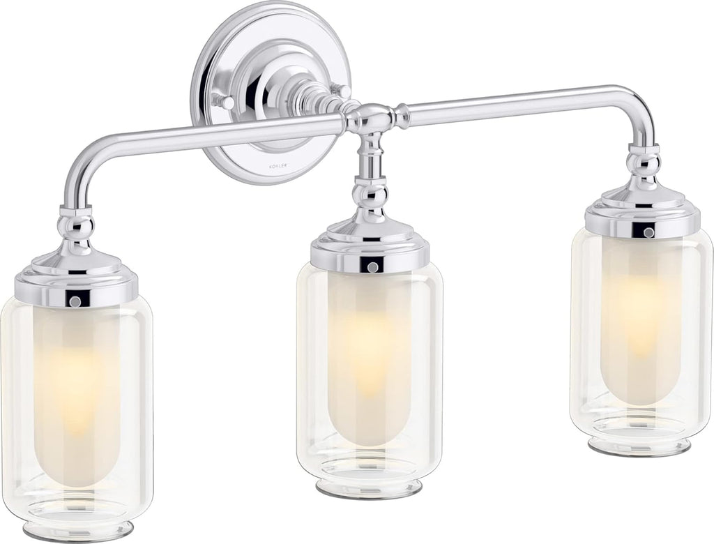 Kohler 32806-SC03-CPL Artifacts 23 in. Three-Light Sconce, Polished Chrome