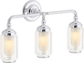 Kohler 32806-SC03-CPL Artifacts 23 in. Three-Light Sconce, Polished Chrome
