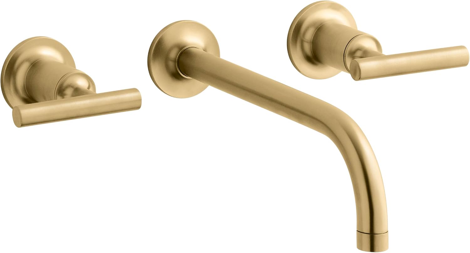 KOHLER Purist Wall-mount Bathroom Sink Faucet Trim With 9-in, 90-degree Angle Spout And Lever Handles, Requires Valve