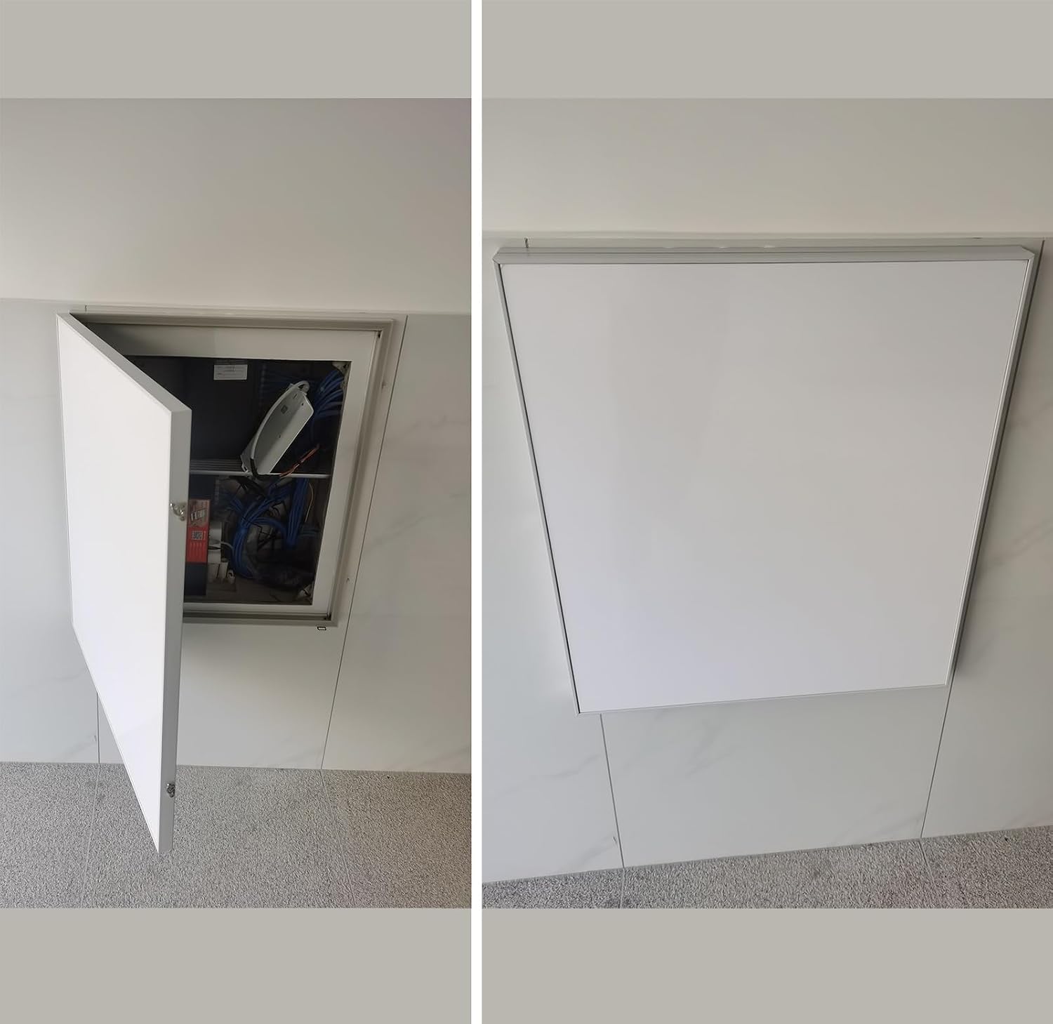 Electrical Panel Cover Minimalist Hidden Electrical Box Cover, White Screen Electric Meter Panel Cover, Breaker/Distribution Panel Decoration with Hinged Frame(WXH-50 x 70CM-19.7 x 27.6)