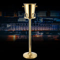 Wine Bucket on Stand Gold Champagne Ice Bucket for Party Wine Beer KTV Club