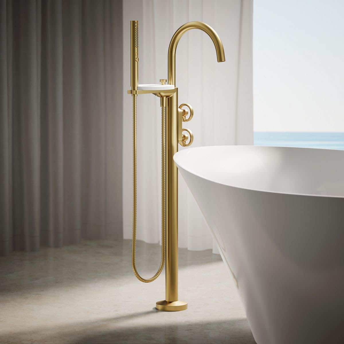 Kohler T77984-9-2MB Components Tub Faucets, Vibrant Brushed Moderne Brass
