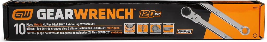 GEARWRENCH 10 Piece 120XP™ Universal Spline XL Flex Head GearBox™ Ratcheting Metric Wrench Set | 86126
