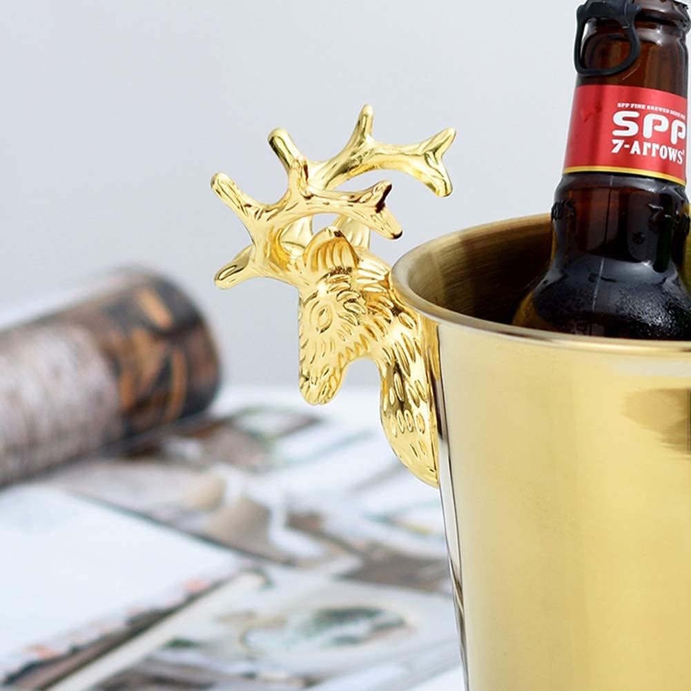 Ice Bucket, Ice Cube Storage Large Metal Champagne Ice Bucket, Stainless Steel Plated Ice Bucket Retro Ice Bucket Suitable for Beer, Wine and Cocktail Parties/Gold/s