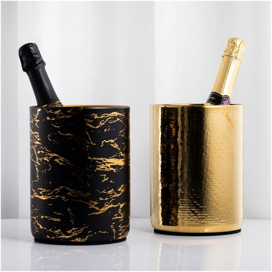 Ice Bucket, Stainless Steel Champagne Wine Chiller Bucket Ice Cooler Ice Buckets For Parties(Gold)