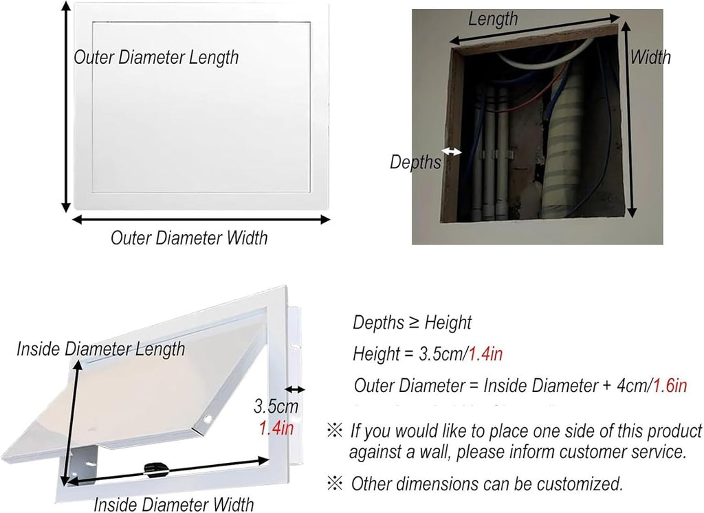 Access Panel with Screw, Large Crawl Space Door for Wall, Waterproof Concealed Service for Plumbing, Wiring, Electrical, Security, Bathroom