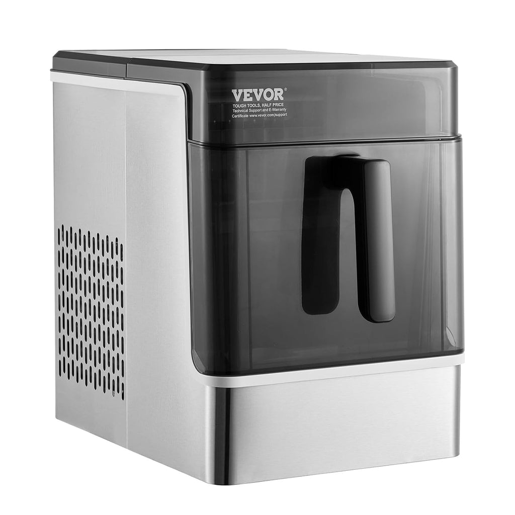 VEVOR Countertop Ice Maker, 32 Cubes Ready in 15 Mins, 46lbs in 24Hrs, Self-Cleaning Portable Ice Maker with Convenient Ice Transfer, Ice Machine with 2 Sizes Ice Cube for Home Kitchen Office Party