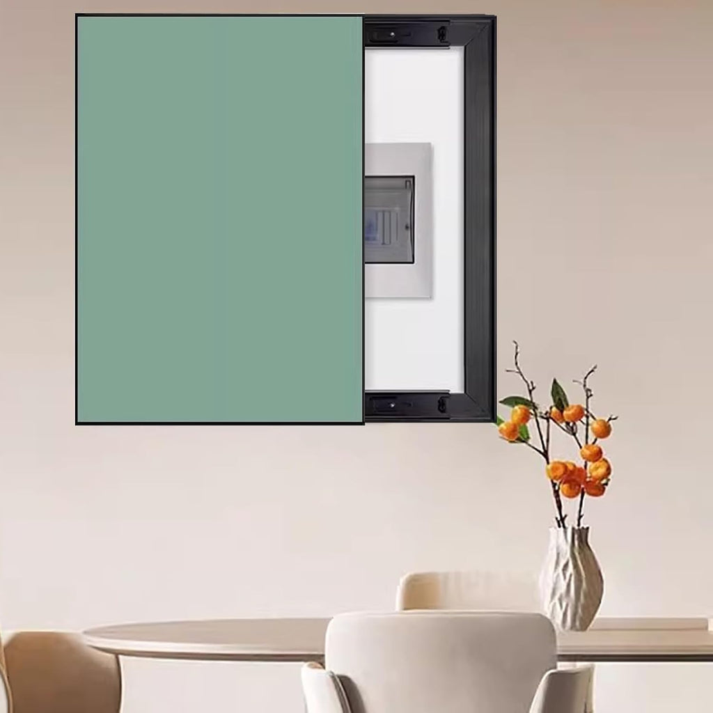 Solid Colored Electrical Panel Cover with Push-Pull Design, Vertical Hide Distribution Cover Wall Mounted, Decorative Consumer Unit Box Covers Hotel(Green,60x80cm(23 5/8x31 1/2'))