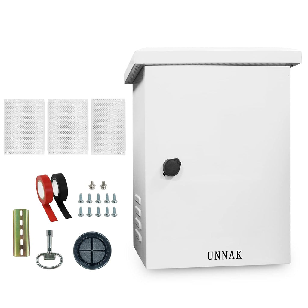 Outdoor Enclosure Electrical Nema Box - 19.7x15.7x9.8 Outdoor Weatherproof Exterior Box Ventilated Enclosure hinged Galvanized Electrical Ventilation Design(500x400x250mm)