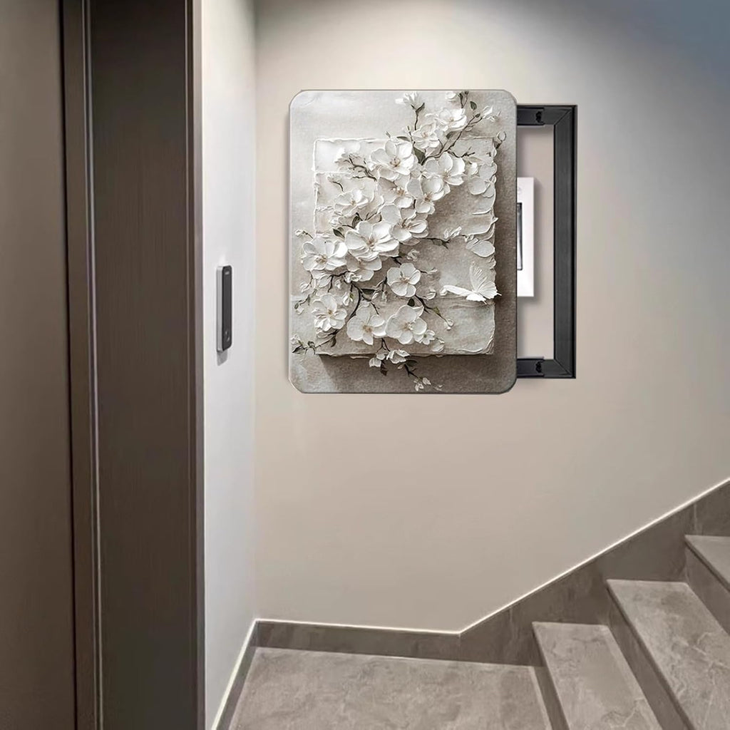 Electrical Panel Cover Entrance Corridor Breaker Box Cover, Modern High-end Electrical Panel Cover Decorative Wall Art, Push-pull Circuit Boxes Switch Cabinet(Light Coffee,55 x 75 cm (21.7 x 29.5 in))