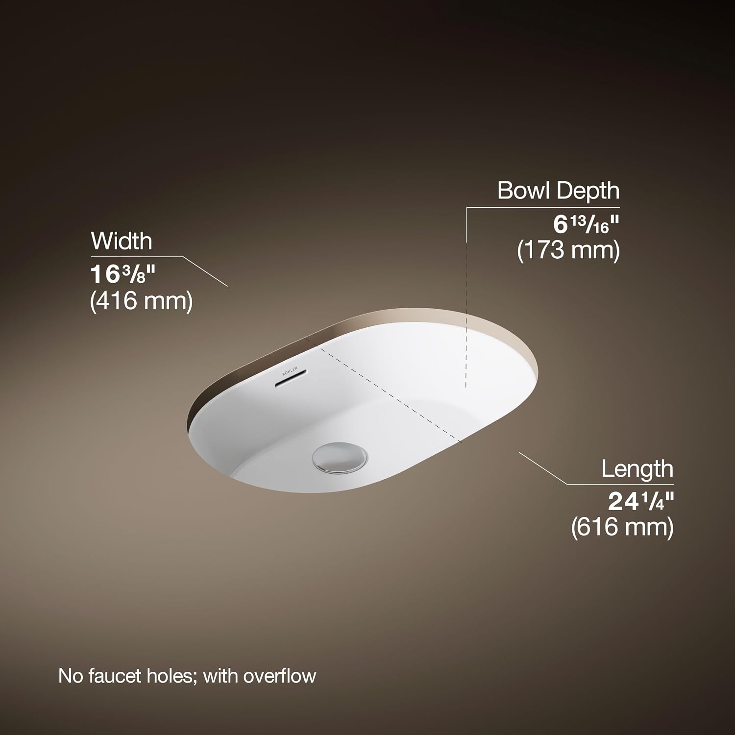 Kohler Brazn Capsule Undermount Bathroom Sink