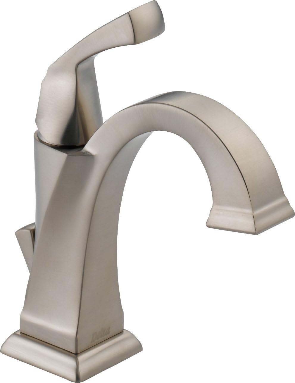 Delta Faucet Dryden Single Hole Bathroom Faucet Brushed Nickel, Single Handle Bathroom Faucet, Diamond Seal Technology, Metal Drain Assembly, Stainless 551-SS-DST