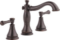 Delta Cassidy Oil Rubbed Bronze Bathroom Faucet 3 Hole, 8 Inch Widespread Bathroom Sink Faucet for Vanity, Metal Push-Pop Drain Assembly, Venetian Bronze 3597LF-RBMPU