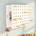 Electrical Panel Cover Pegboard Fuse Box Cover Cabinet Solid Wood, Creative Electric Meter Box Decorative Painting, Hidden Electrical Panel Cover(White,40 x 50 cm (15 3/4' x 19 3/4'))
