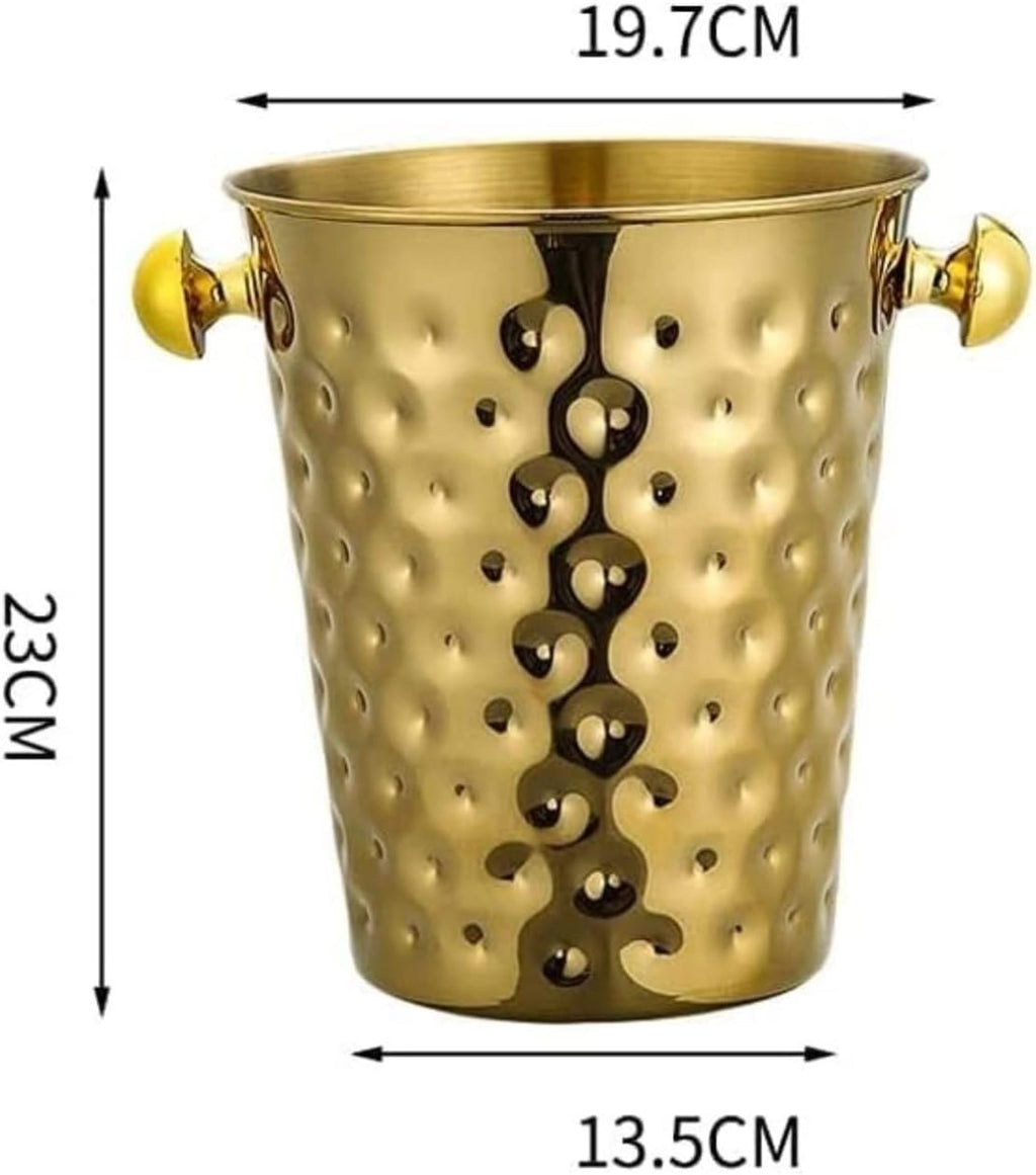 Drink Bucket Bar Supplies Stainless Steel Ice Bucket for Bars Chilled Drinks Champagne Bucket Cooler Bucket Ice Bucket for Parties(Gold)