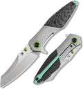 KANSEPT Mistaken Folding Knives for Men EDC Camping Pocket Folding Knife 3.58'' Satin CPM 20CV Blade with Titanium Twill Carbon Fiber Handle Everyday Carry K1053A2