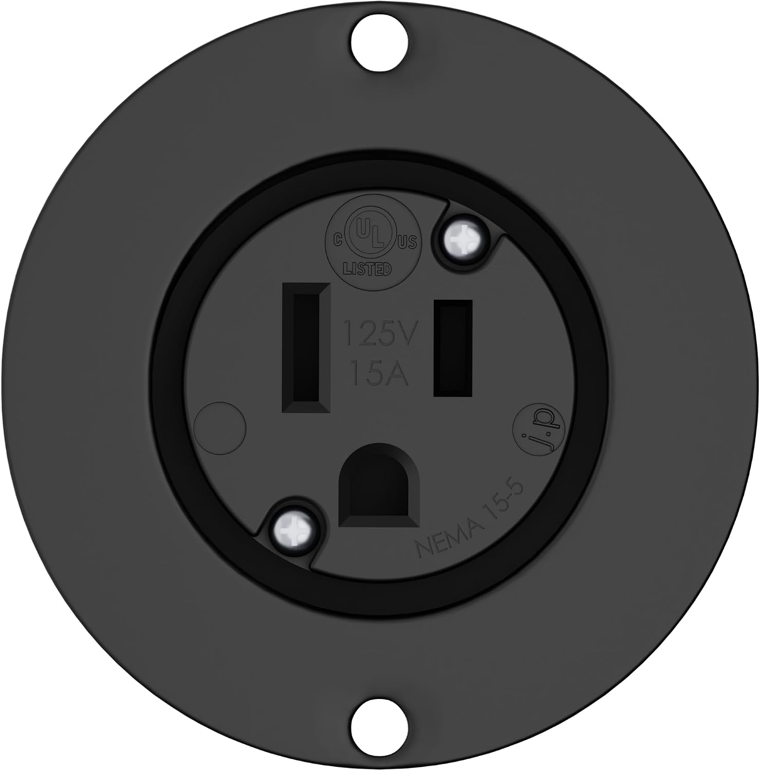 Journeyman-Pro 5279 15 Amp 120-125 Volt, NEMA 5-15 Flanged Outlet, Black Commercial Grade, 2 Pole-3 Wire, Straight Blade Plug Outdoor Receptacle, Surface Mount Outlet (Front Cover Only, 10-Pack)