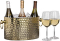 3-Bottle Wine Chiller Ice Bucket | Keeps Wine & Champagne Bottles Cold Without Touching Ice | Handcrafted Artisan Design | Patented Technology | Gold