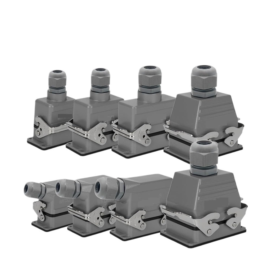 Heavy Duty Push in Connector, 6/10/16/24/32/48 Core, Tool Free Wiring, Waterproof Industrial Power Connector, 1pcs(48 Core Side Entry)