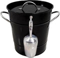 Ice Bucket with Lid and Ice Tongs,3.5L Metal Double Wal Ice Bucket with Lid and Scoop,Ice Buckets for Parties,Ice Bucket for Cocktail Bar,Metal Drink Cooler