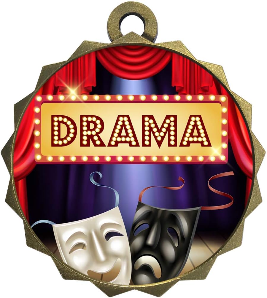 Express Medals 1 to 50 Packs Drama Gold Medal Trophy Award with Neck Ribbon D214-EG90