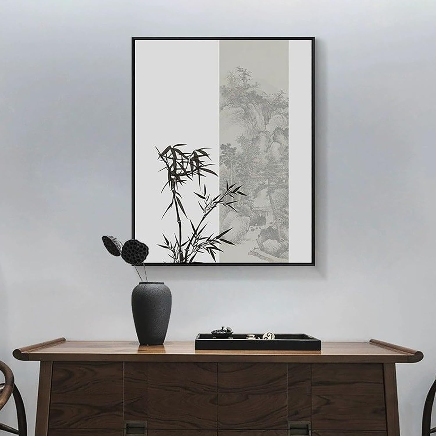 Electrical Panel Cover Breaker Box Cover Decorative, Decorative Cabinet for Hide Meter Box - Electrical Doors, for Living Room Home Office Removable(Black 3,50 * 70cm/20 * 28in)