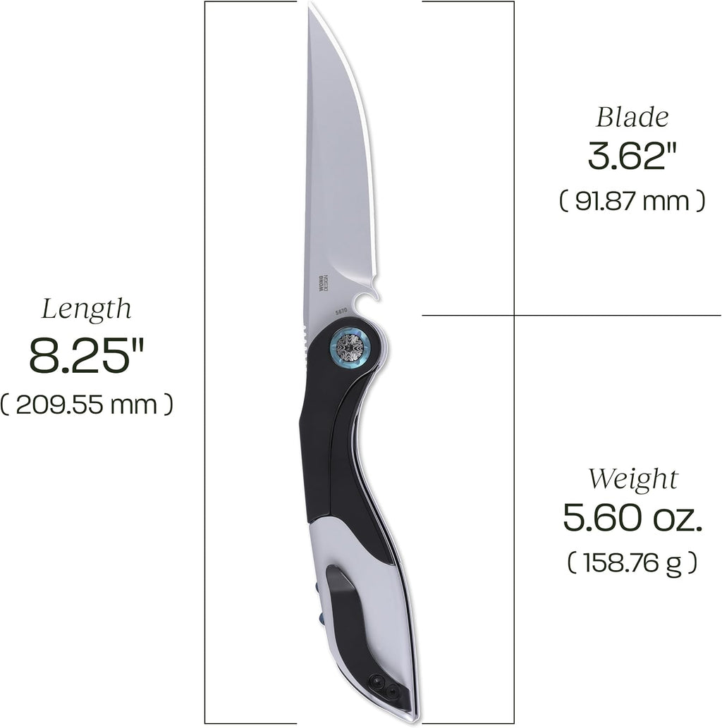CRKT Fial Everyday Carry EDC Pocket Folding Knife with Liner Lock and Wine Key: 12C27 Plain Edge Blade, Stainless Steel Handle, Pocket Clip, 5670