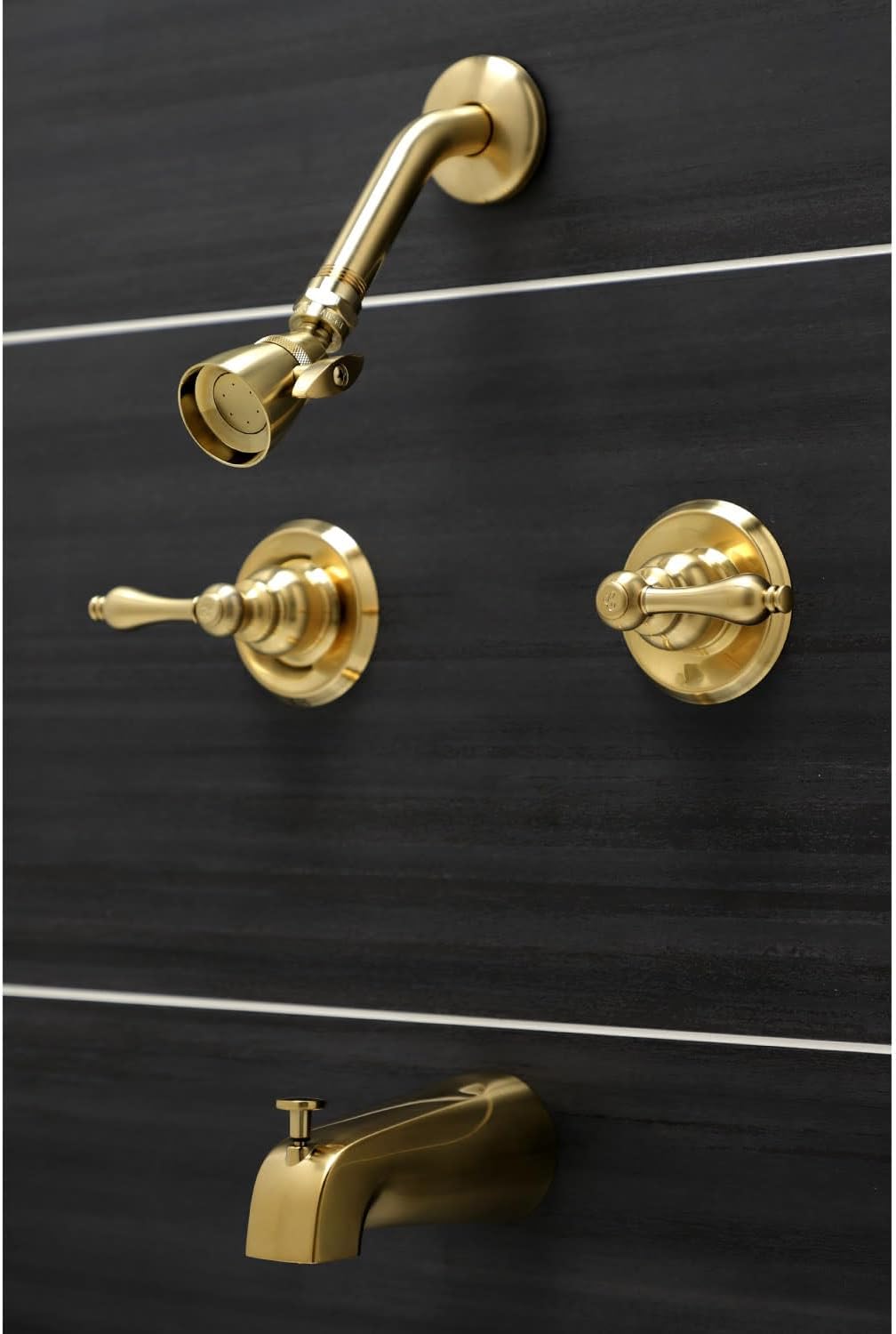 Kingston Brass KB243ALAB Victorian Double-Handle Tub and Shower Faucet in Antique Brass