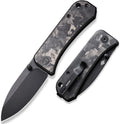 WeKnife Banter Pocket Knife for EDC, Ben Petersen Folding Knife with 2.9'S35VN Blade, Cabon Fiber Handle Titanium Thumb Stud Opener 2004H (Marble)