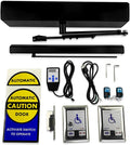 Olideauto DSW120 Black Color Electric Door Openers with Remote Complete Kit+1SET Washroom Switch with Inside and Outside Stainless Steel Panel+1PCS 550lbs Fail Safety Electric Strike