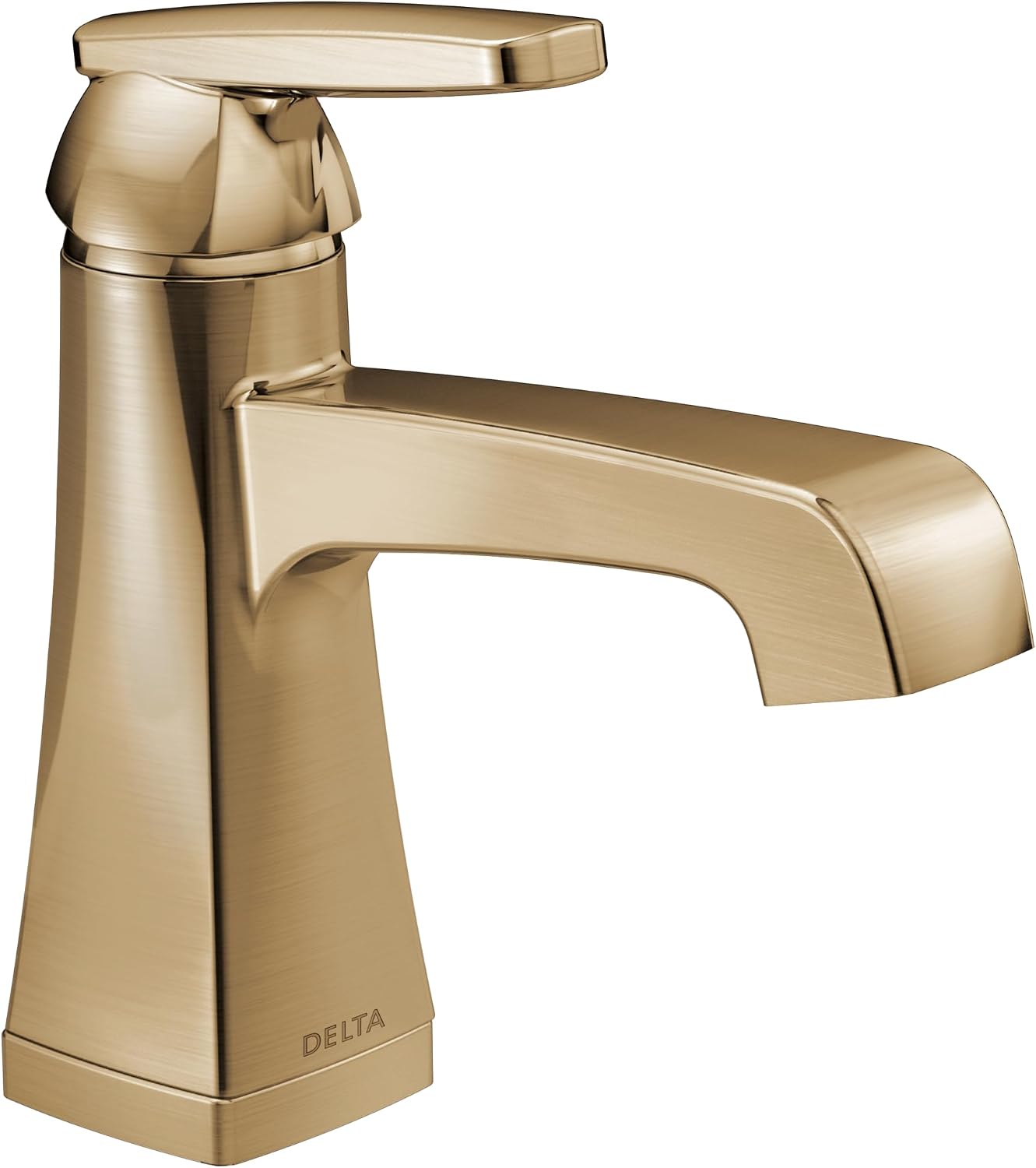 Delta Ashlyn Brushed Gold Bathroom Faucet 1 Hole, Single Hole Bathroom Sink Faucet for Vanity, Metal Push-Pop Drain Assembly, Champagne Bronze 564-CZMPU-DST