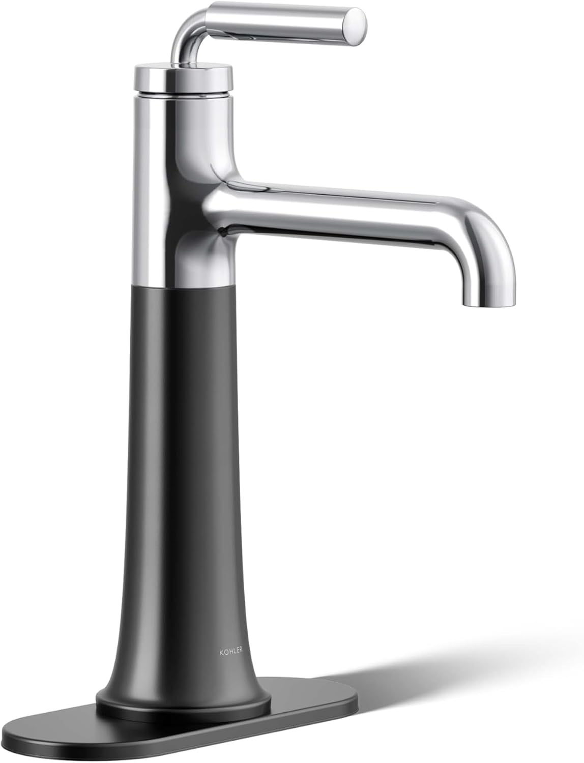 KOHLER 26437-4K-CBL Tone K-26437-4K-CBLTONE Tall Single Control Bathroom FCT, Polished Chrome with Matte Black