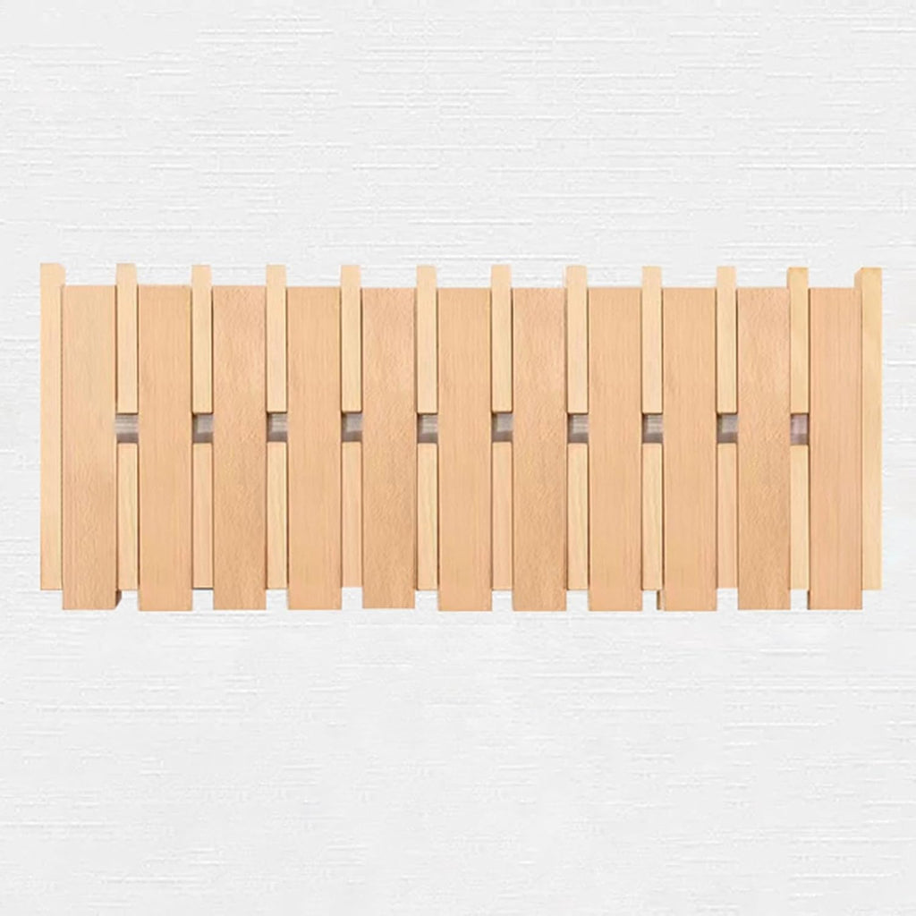 Fuse Box Cover Cabinet Hide Breaker Box/Distribution Cover, Wood Piano Key Electrical Panel Cover, Home Breaker Box Cover with Hook, for Hanging Clothes/Hats/Bags, Natural, 10 Hooks