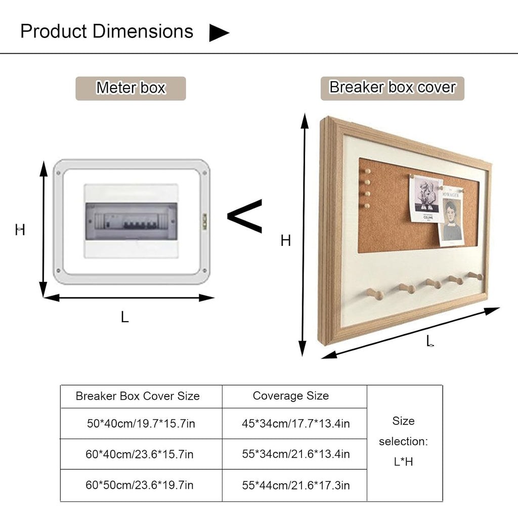 Wall Mounted Electrical Panel Cover, Decorative Fuse Breaker Box Cover, Hide Wall Art with Wood Frame, Flip-Up Design, Wide Range of Applications(Brown,60 * 40cm/23.6 * 15.7in)