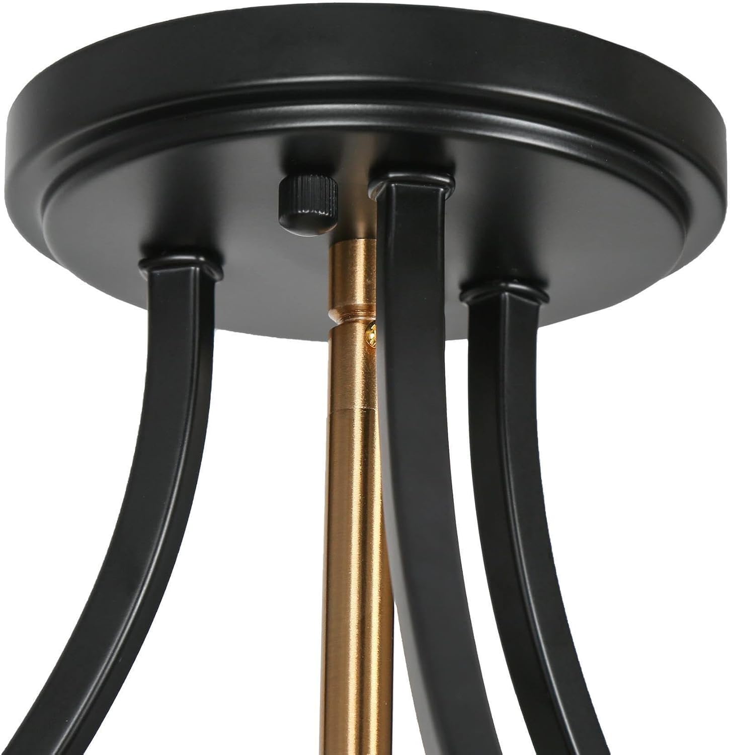 classy leaves Semi Flush Mount Ceiling Light, Black Gold Close to Ceiling Light Fixture 3 Light Modern Farmhouse Ceiling Light with Seeded Glass for Kitchen Bedroom Hallway Entryway