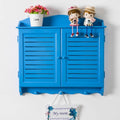 Electrical Panel Cover Breaker Box Cover Decorative with Hook, Hide WiFi Router Cover Cabinet Room Decor, Wall Mounted Vintage Electric Panel Cover, for Living Room(Blue,33x42CM-13x16.5')