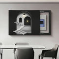 JHDXL Breaker Box Cover, Electrical Panel Cover Decorative, Electric Meter Box Decorative Painting, Crystal Porcelain Painting, for Living Room Home Offices Wall(Black5,70 * 50cm/27.6 * 19.7in)