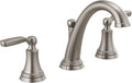 Delta Woodhurst Brushed Nickel Bathroom Faucet 3 Hole, 8 Inch Widespread Bathroom Sink Faucet for Vanity, Metal Push-Pop Drain Assembly, Stainless 3532LF-SS