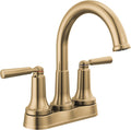 Delta Faucet Saylor Gold Bathroom Faucet, Bathroom Sink Faucet, Centerset Bathroom Faucet for Bathroom Sink, Diamond Seal Technology, Metal Drain Assembly, Champagne Bronze 2535-CZMPU-DST