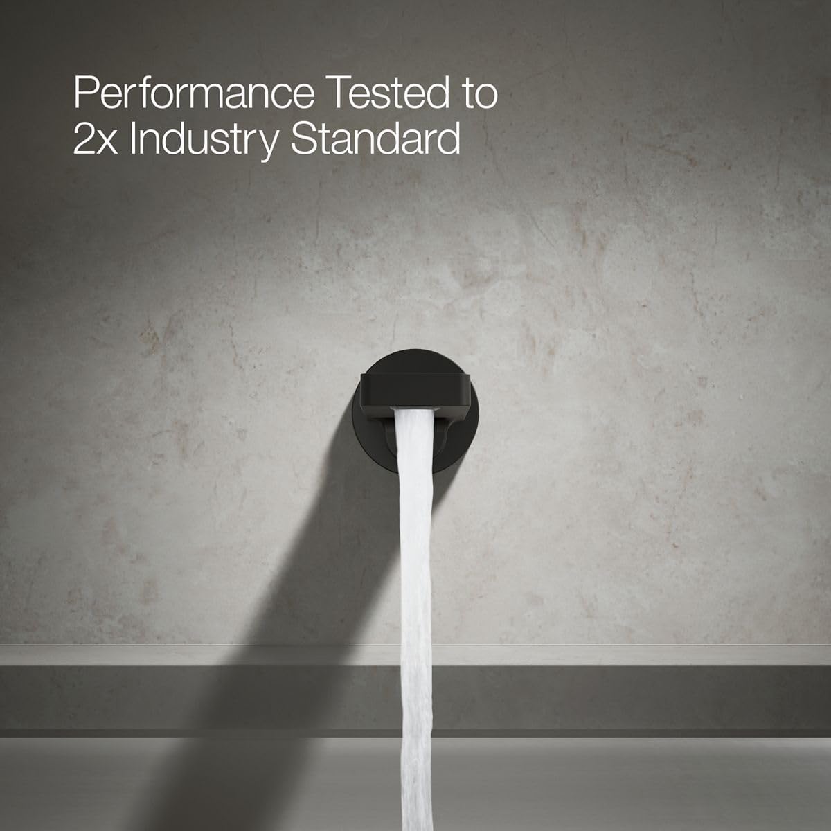 Kohler 73120-BL Composed Wall-Mount Non-Diverter Bath Spout, Matte Black